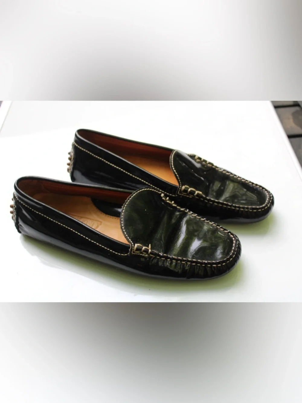 Lands’ end patent loafers